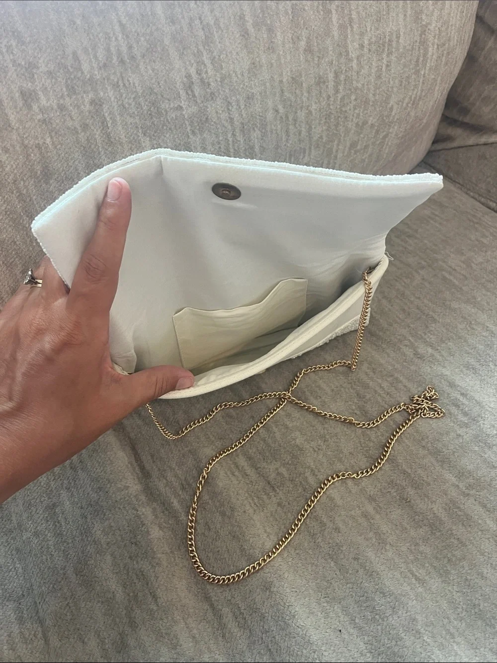 BOUTIQUE Love Heart Beaded Clutch Bridal